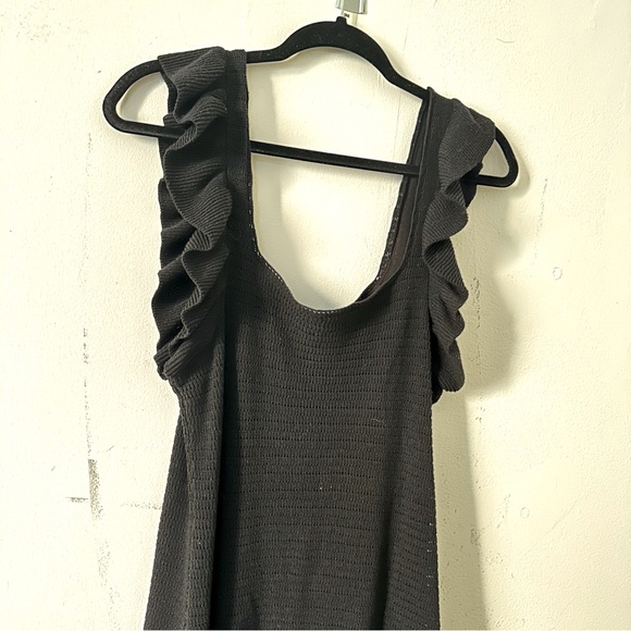 Anthropologie Ruffled Pointelle Crocheted Mini Dress - Picture 2 of 3